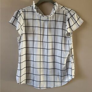 Women's Black and White Checkered Top